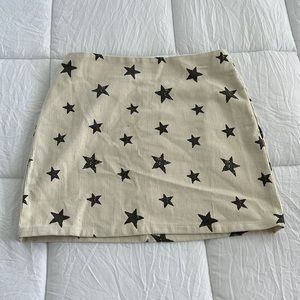 cream and gray star skirt